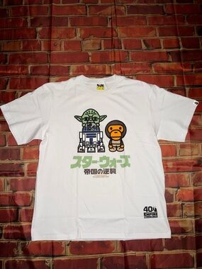 100% Authentic A Bathing Ape x Star Wars “Baby Milo & Yoda” Men’s XL Brand New